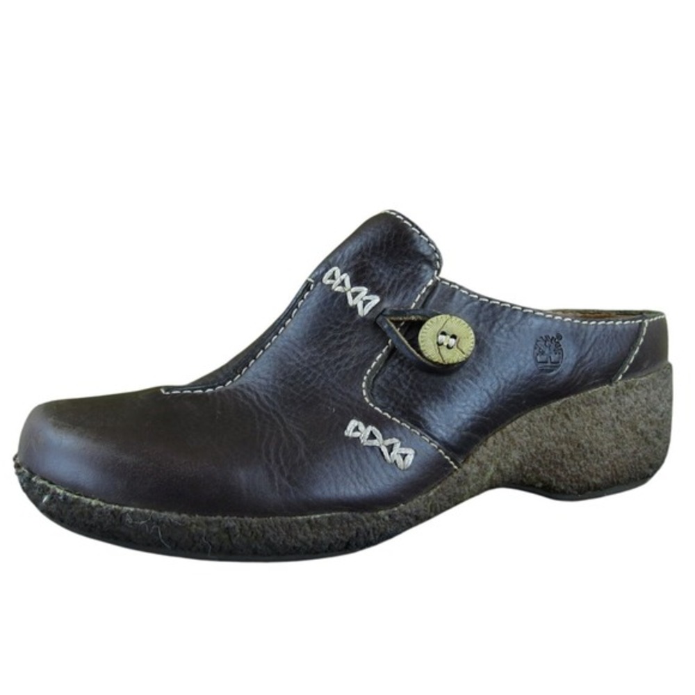 Timberland Women's Comfort Clog Shoes‎ Brown Size 9.5W Genuine Leather
